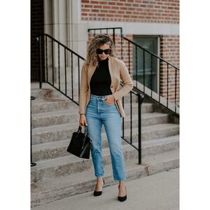 J.Crew Cecile Relaxed Sweater Blazer Camel XS | 100% Cotton Knit Jacket